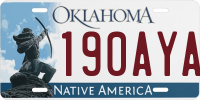 OK license plate 190AYA