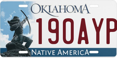 OK license plate 190AYP