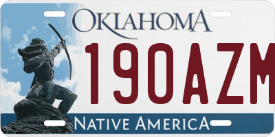 OK license plate 190AZM