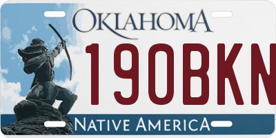 OK license plate 190BKN
