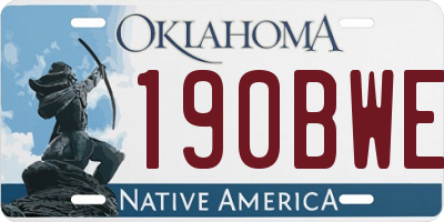 OK license plate 190BWE