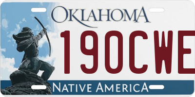OK license plate 190CWE