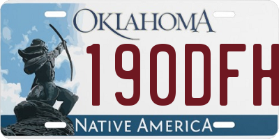 OK license plate 190DFH