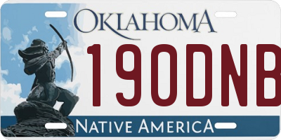 OK license plate 190DNB