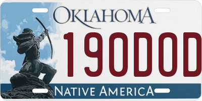 OK license plate 190DOD