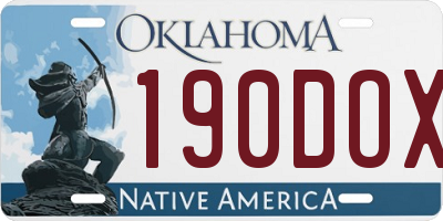 OK license plate 190DOX