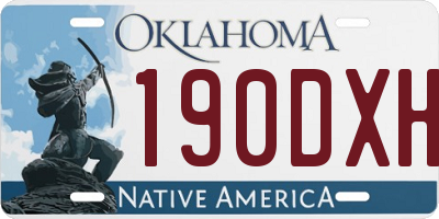 OK license plate 190DXH