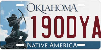 OK license plate 190DYA
