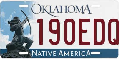OK license plate 190EDQ