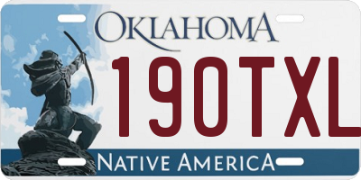 OK license plate 190TXL