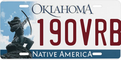 OK license plate 190VRB