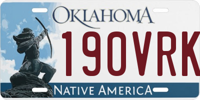 OK license plate 190VRK