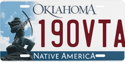 OK license plate 190VTA