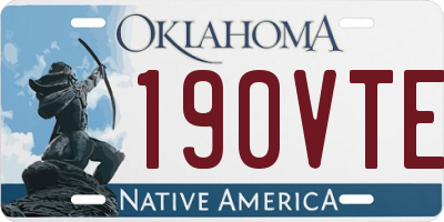OK license plate 190VTE