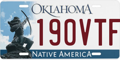 OK license plate 190VTF