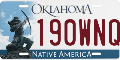 OK license plate 190WNQ