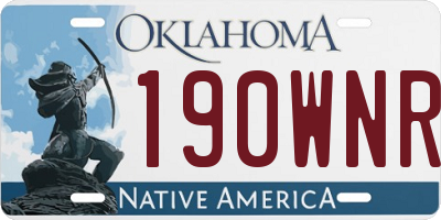 OK license plate 190WNR