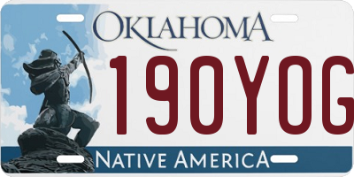 OK license plate 190YOG