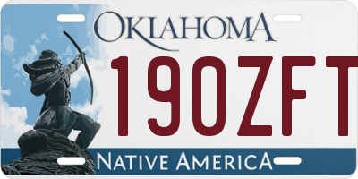OK license plate 190ZFT