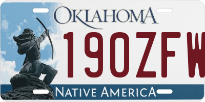 OK license plate 190ZFW