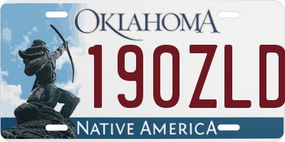 OK license plate 190ZLD