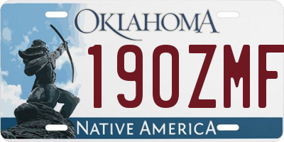 OK license plate 190ZMF