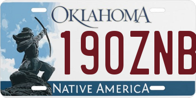 OK license plate 190ZNB