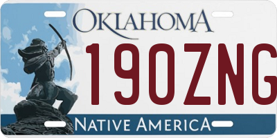 OK license plate 190ZNG