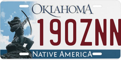 OK license plate 190ZNN