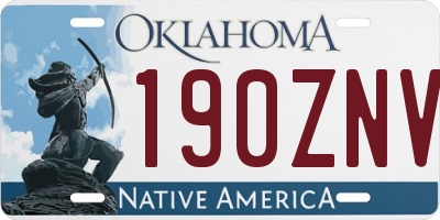 OK license plate 190ZNV