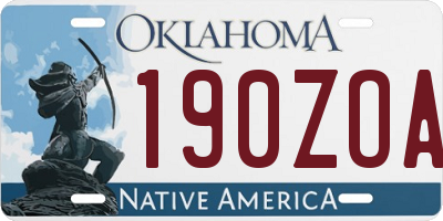 OK license plate 190ZOA