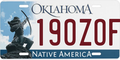 OK license plate 190ZOF