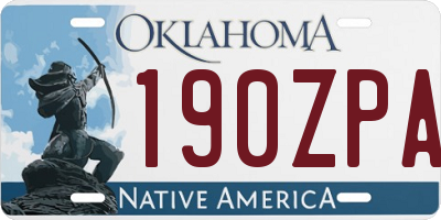 OK license plate 190ZPA