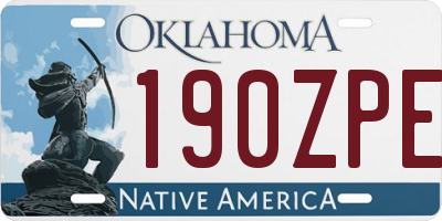 OK license plate 190ZPE