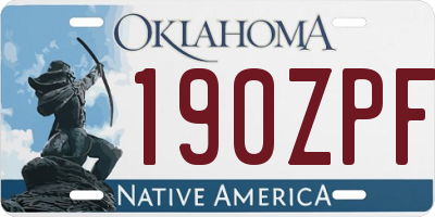 OK license plate 190ZPF