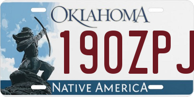 OK license plate 190ZPJ