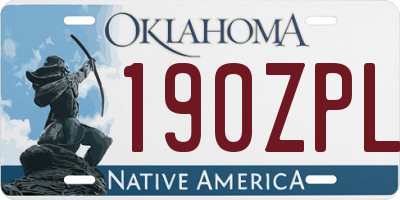 OK license plate 190ZPL