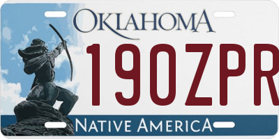OK license plate 190ZPR