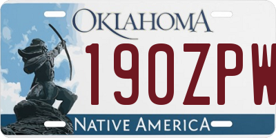 OK license plate 190ZPW