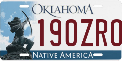 OK license plate 190ZRO