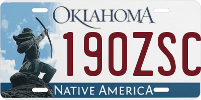 OK license plate 190ZSC