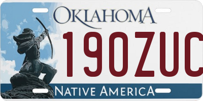 OK license plate 190ZUC