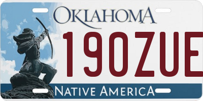 OK license plate 190ZUE