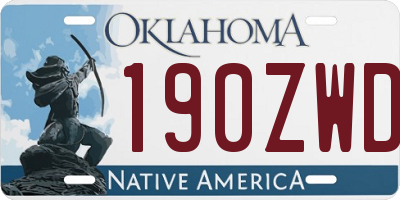 OK license plate 190ZWD