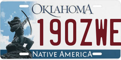 OK license plate 190ZWE