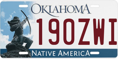 OK license plate 190ZWI