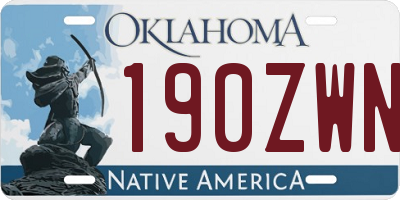 OK license plate 190ZWN