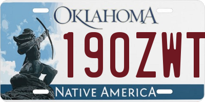 OK license plate 190ZWT