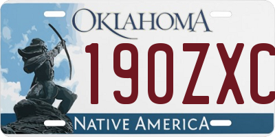 OK license plate 190ZXC