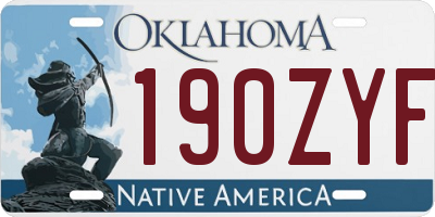 OK license plate 190ZYF